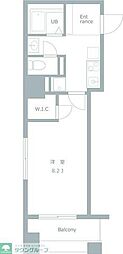 エスフォート柏 1Kの間取図画像