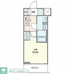 GENOVIA天王台 1Kの間取図画像