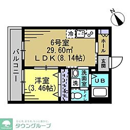 AJ北松戸 1LDKの間取図画像
