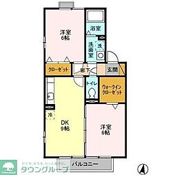 ソレアード 2DKの間取図画像