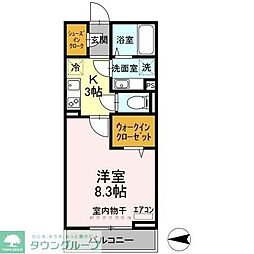 トワ・グレース柏の葉 1Kの間取図画像