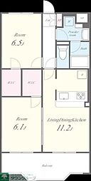 シャルマンフラットリヴァー1 2LDKの間取図画像