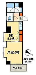 アーク松戸中央公園 1DKの間取図画像