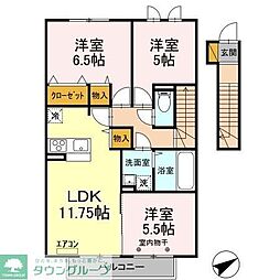 プラシデスA 3LDKの間取図画像