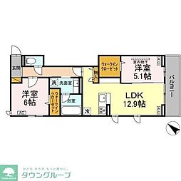 レジデンスヒルトップX XI 2LDKの間取図画像
