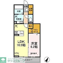 コンフォルト 1LDKの間取図画像