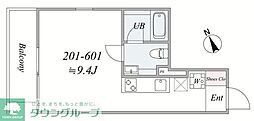 the trias kashiwa 1DKの間取図画像