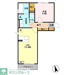 グレイス 1LDKの間取図画像