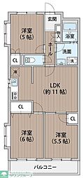 メゾンラポーム2 3LDKの間取図画像