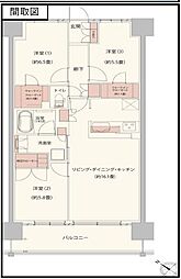クレストフォルム柏サウスウイング 3LDKの間取図画像
