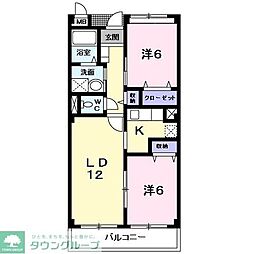 レヴェンテ柏 2LDKの間取図画像