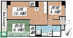 山口マンション 2LDKの間取図画像