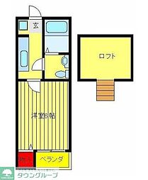 グランルージュN馬橋 1Kの間取図画像