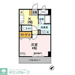 アルバ南柏 1Kの間取図画像