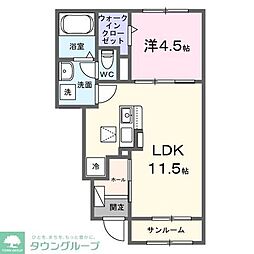グラン・パティオII 1LDKの間取図画像