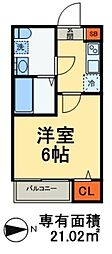 LaVerita松戸 1Kの間取図画像