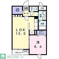 ヴァンベール御料 1LDKの間取図画像