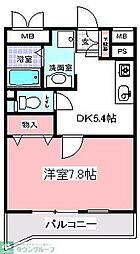 コンブリオ柏 1DKの間取図画像