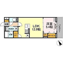 船橋市印内2丁目アパート 1LDKの間取図画像