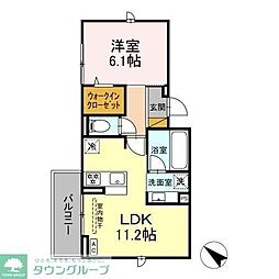 Wisteria 1LDKの間取図画像