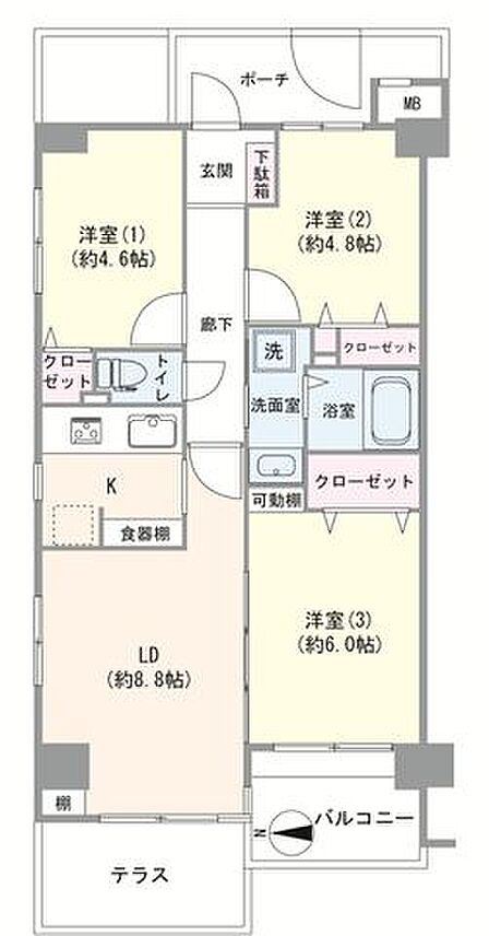 3LDK 間取り