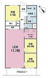 鳩ケ谷スカイハイツ 3LDKの間取図画像