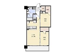 グランシテイタワー月島 2LDKの間取図画像