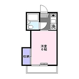 登喜和マンション 1Kの間取図画像