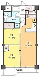 信用マンション新座 2LDKの間取図画像