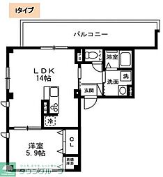 ディアコートあざみ野 1LDKの間取図画像
