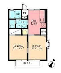 シャトルすみれケ丘 2Kの間取図画像