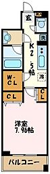 Moonshiny壱番館 1Kの間取図画像