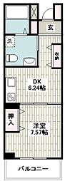 アルカンシエル 1DKの間取図画像