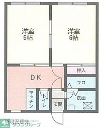 エクセランシュロス 2DKの間取図画像
