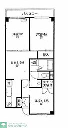 コーポラストマト 3DKの間取図画像