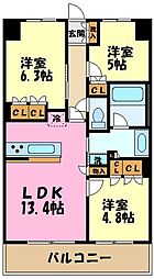 BLESS宮崎台 3LDKの間取図画像