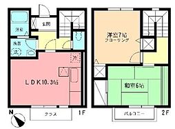 グリーンコーポB 2LDKの間取図画像