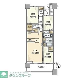 プラウドシティ日吉レジデンス2 3LDKの間取図画像