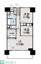リーラ横浜川和町 2LDKの間取図画像