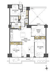 ナイスパークステージ東戸塚 3SLDKの間取図画像