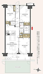 マイキャッスル三ツ境II 3LDKの間取り