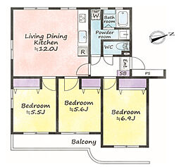 間取図画像 3LDK