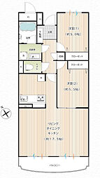 日吉ハイツ 2LDKの間取図画像