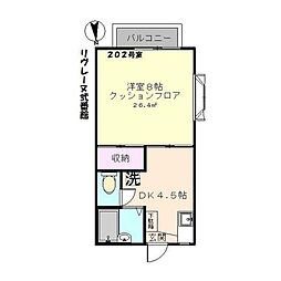 東武東上線 ふじみ野駅 徒歩13分の賃貸アパート 1階1Kの間取り