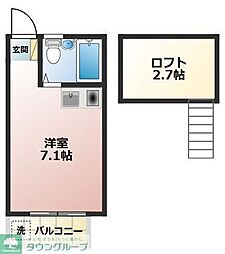 キャッスル新狭山 ワンルームの間取図画像