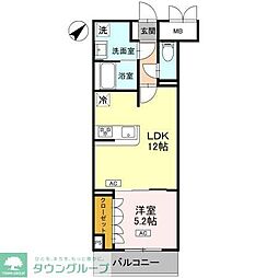 富士見市大字鶴馬マンション 1LDKの間取図画像