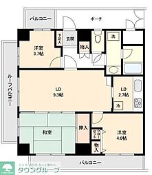 ライオンズマンション東松山下沼公園 3LDKの間取図画像