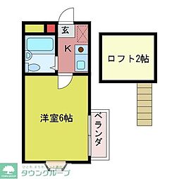 シティパレス中富5 1Kの間取図画像