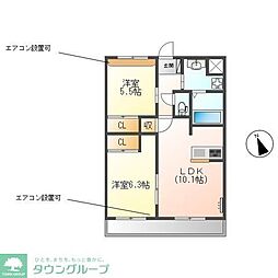 グランドール 2LDKの間取図画像