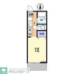 エルパティオ貮番館 ワンルームの間取図画像